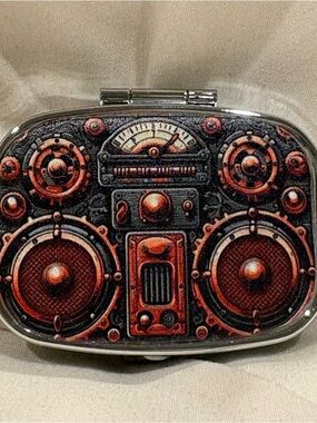 Steampunk Mechanical Dial Design Travel Pill Box Medicine Pill Case NEW!